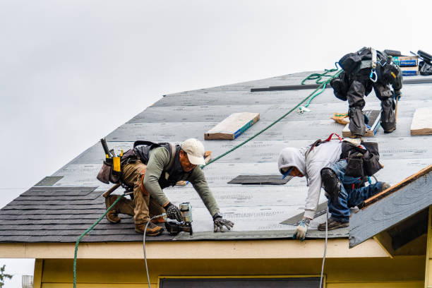Professional Gutter Installation technician working in Lucernemines, PA